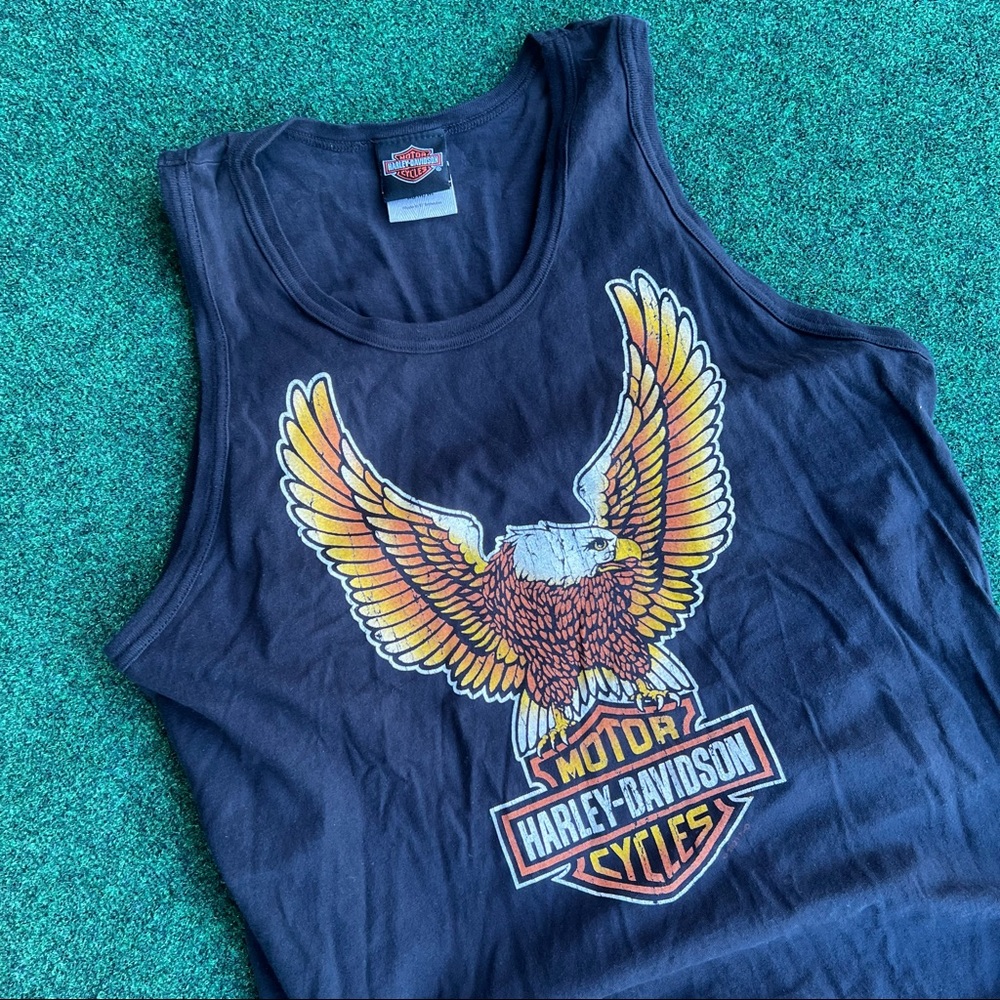 Rare 90s Harley Davidson muscle tee eagle and blue angels